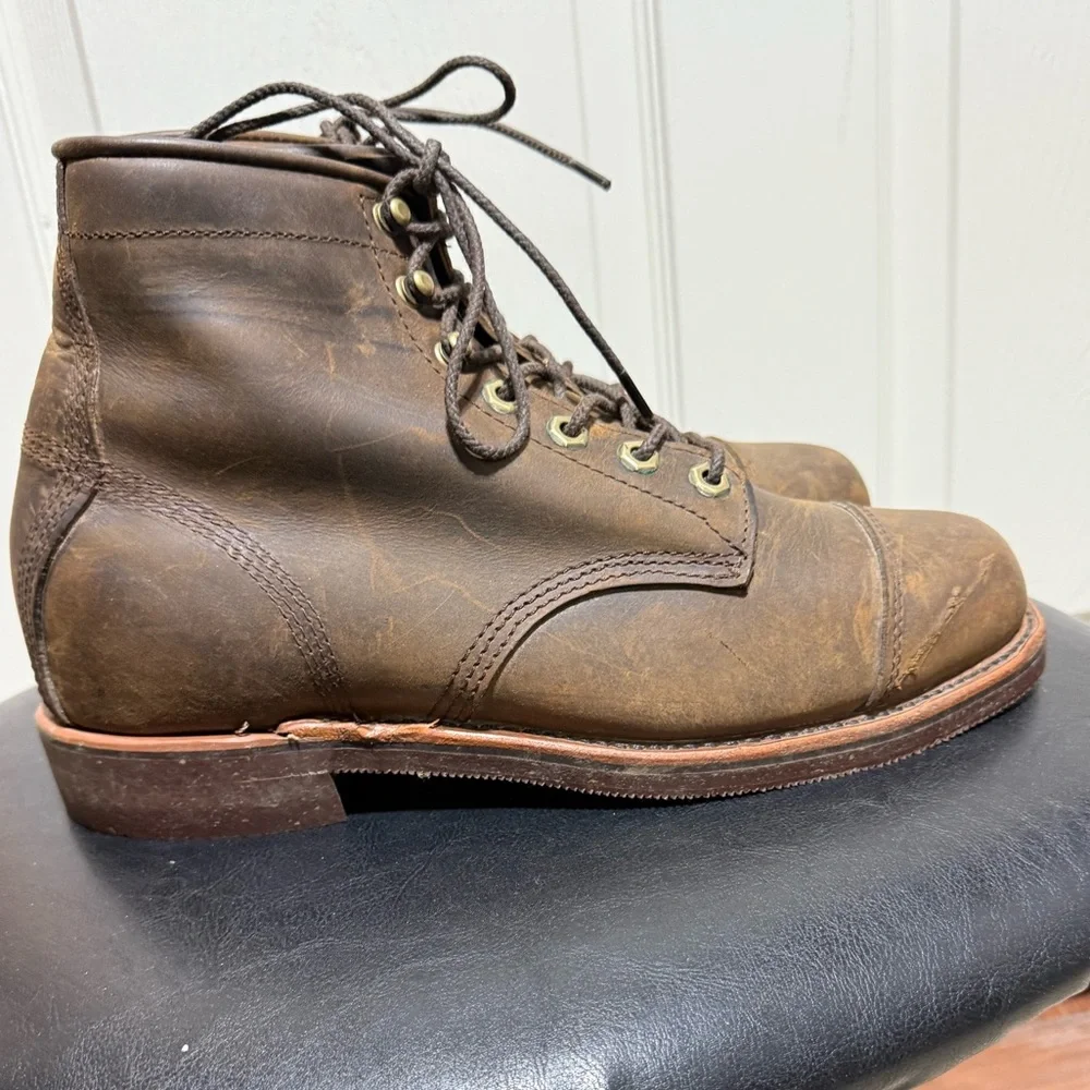 Chippewa LLBean Katahdin Iron Works Engineer Cap Toe Boots Brown Men’s 8.5 D